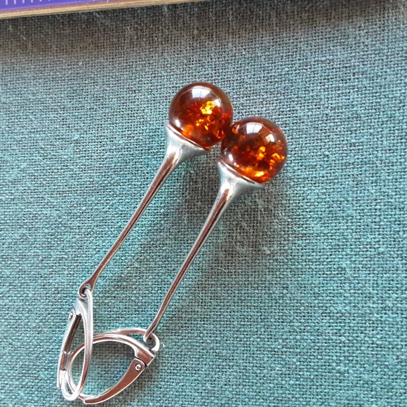 COPY - Amber earrings/ sterling silver earrings - Picture 3 of 11